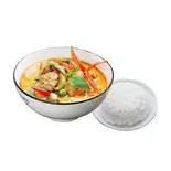 Red thai curry with rice レッドタイカレー(ライス付き)（インドネパール料理ディルクス岸部店）