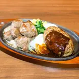 肉汁たっぷりハンバーグ&サイコロステーキ(HERO'S ステーキハウス 秋葉原店)