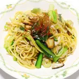 きのことベーコンの和風スパゲティ（ヘルシーハット）