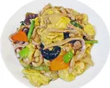 キクラゲ、玉子と豚肉炒め Cloud Ear Mushroom, Egg and Pork Stir-Fry（大梁餃子）