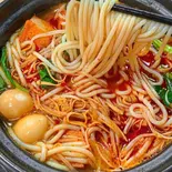 麻辣肥羊米线+サンメイタン【 ラム肉入りライスヌードル 麻辣スープ+サンメイタン】（姉妹骨湯麻辣燙）