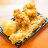 天ぷら三種盛り（自家製さぬきうどんと肉 甚三 高田馬場店）