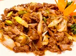長ネギとラム肉の強火炒め【葱爆羊肉】（川覇王）