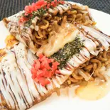 豚バラ玉子チーズいか焼き（柳沢うまいか亭）