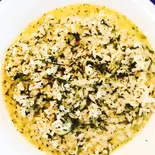 茶葉を使ったチーズリゾット（そよぎ庵）