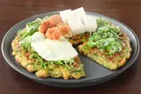 モチ明太チーズねぎ焼き(お好み焼き おた福商店 八王子・日野店)