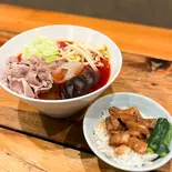 ラムしゃぶ肉とスタンダードトッピング麻辣湯(スープ春雨)+ミニ焼豚丼セット（【麻辣湯 春雨ヌードル】TOKYO TANG TANG）