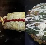 豚玉+オムうどん（お好み焼きフジ）