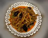 豚肉細切りの四川風炒め(鱼香肉丝)（中崋苑）