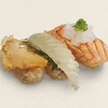 醤油炙り三貫盛（回転寿司みさき イセザキモール店）