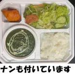 老舗インドカレー店のこだわりカレー弁当A LoadBuddhaBento【A】(RiceNanTikkaSalad)（ロード・ブッダ鶴見店）