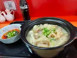 【压倒的当店人気NO.1】四川名物老妈蹄花(ロマテイーハ)美容养颜满满的胶原蛋白おばあちゃんの豚足煮・自家製ソース添え（湯包・焼き小籠包・吉祥）