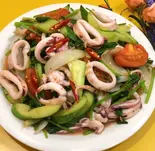 イカ炒め Mixed fried squid(OKCOFFEE)
