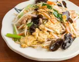 きくらげ玉子と豚肉の炒め Cloud Ear Mushroom, Egg & Pork Stir-Fry(台湾料理 有香園)