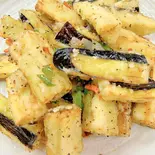 揚げ茄子の黒コショウ炒め 【椒盐茄子】(中華料理 聚楽園)