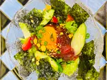 まぐろユッケ(四季旬彩 料理人が魅せる神田和食店 桃源郷)
