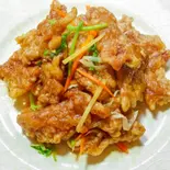 揚げ牛肉の甘酢あんかけ(锅包肉)（東京穆斯林飯店 ムスリム飯店）