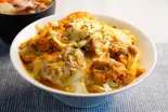 チーズの親子丼とわかめスープ Oyako-don with cheese and seaweed soup（【出汁の親子丼】鶏ヶ屋～西浅草店～）