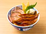 サーモンと穴子の炙り丼（磯丸水産 千葉中央駅前店）