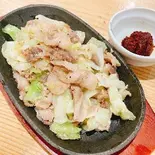 豚バラ鉄板焼肉単品(塩だれ)【辛みそ】（鉄板焼肉 スタミナ亭 清水店）