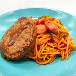 デミグラスハンバーグ【ナポリタン】（【学大のタピオカ屋さん】三茶 福寿堂）