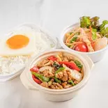 ガパオライスとヤムウンセンのセット Gapao Rice Yam un sen set（絆タイ料理 門前仲町）
