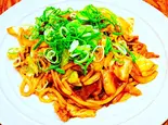 【特製みそだれ】 ねぎ味噌焼うどん（餃子工房 ちびすけ 東心斎橋店）