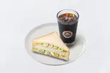 ぷりぷり海老とブロッコリーのサラダサンドセット（サンマルクカフェ 福岡天神地下街店）