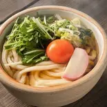 月見温うどん hot udon with raw egg（うどん幸波）