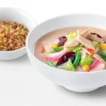 野菜たっぷり食べるスープ半チャーハンセット（リンガーハット 門前仲町店）