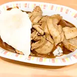 スタミナカレー焼き玉子入り【肉ダブル】（スタミナカレーバーグ 戸部店）