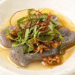 コンニャクとピりから肉ミンチ（博多おでんと黒毛和牛の店くろこ）