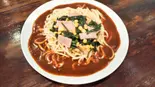 ほうれん草とコーンあんかけスパ（名古屋名物あんかけスパあんかけ亭）