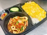 ガパオイカ+ご飯+スクランプエッグกะเพราปลาหมึก+ข้าวสวย+ไข่ข้น(PINTO)