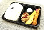 エビフライ＆ハンバーグ弁当（肉食キッチン）