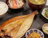知床羅臼産 開き真ほっけ定食(一尾)ミニお刺身セット（白金水産 アドホック新宿）