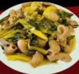 バサ胃と自家製高菜炒め Da day ca basn xao dua（Minh Nhat Quan草加店）