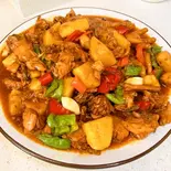 25.新疆風チキン(新疆大盘鸡)（湘逢中華料理）