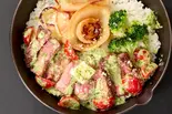 特製バジルソースとパルメザンの牛ハラミバターステーキ Basil Parmesan Cheese ＆ Harami Butter Steak（濃厚ローストビーフとハラミ丼「タルビー」 西新井店）
