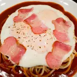 ベーコンエッグあんかけスパ（名古屋名物あんかけスパあんかけ亭）