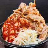 カルビ&ハンバーグ タッグ丼(各250g)(ギュービッグ大山店)