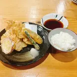豚天定食(豚3・かぼちゃ1・アスパラ1・さつまいも1)【天つゆ】（大分 とり天 豚天 天洋軒）
