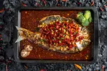 重慶香辣烤魚(清江魚)・魚の四川風煮込み(小尾羊 薬膳しゃぶしゃぶ 巣鴨店)