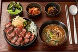 韓国コチュジャンハラミステーキ丼定食(100g) Gochujang Harami Steak Korean Bowl Set Meal（ハラミステーキ丼＆ビビンバ 「ハラミ市場」 立花店）