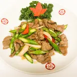 牛肉とアスパラ炒め（梅江飯店）