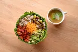 【高たんぱく】プロテインサラダボウル＆ヘルシー野菜スープセット（チョップドサラダ専門店 フィットグリーン 恵比寿 Chopped Salad FitGreen Ebisu）