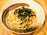 和風パスタの明太マヨソース和え（餃子工房 ちびすけ 東心斎橋店）