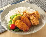 唐揚げ(3個)＆串カツ弁当（二段仕込み唐揚げ『鶏の福』 天神西通り店）