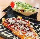 イカ焼きとねぎチーズたこ焼きのセット【マヨ】（【大阪名物 揚げたこ焼き・イカ焼き】粉もん屋 清水店）