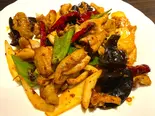 モツ強火ピリ辛炒め(御飯付き)（西安刀削麺 匠心）